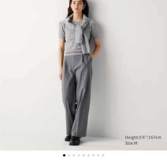 NWOT Uniqlo Womens Pleated Wide Pants - Picture 4 of 6